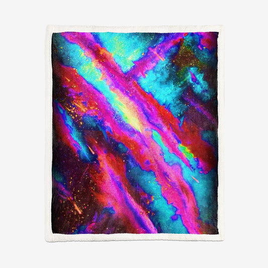 Explosive Nebula Teal Super Soft Plush Blanket