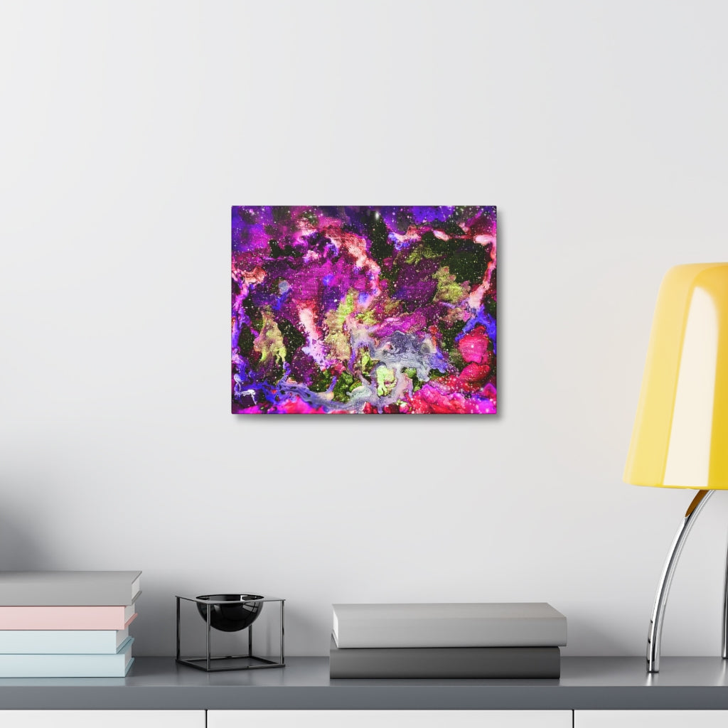 Galaxy: Magenta Satin Canvas, Stretched