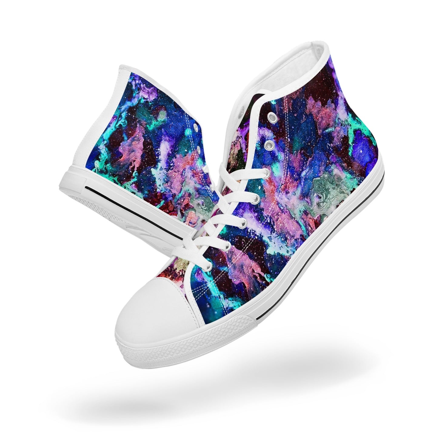 Galaxy: Blue & Purple High-top Canvas Shoes