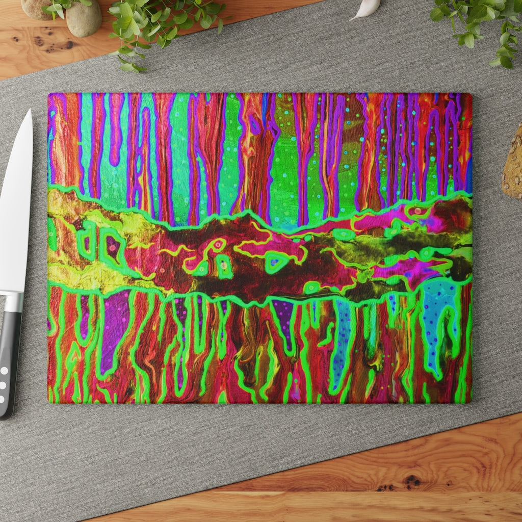 Mystic Cave Glass Cutting Board