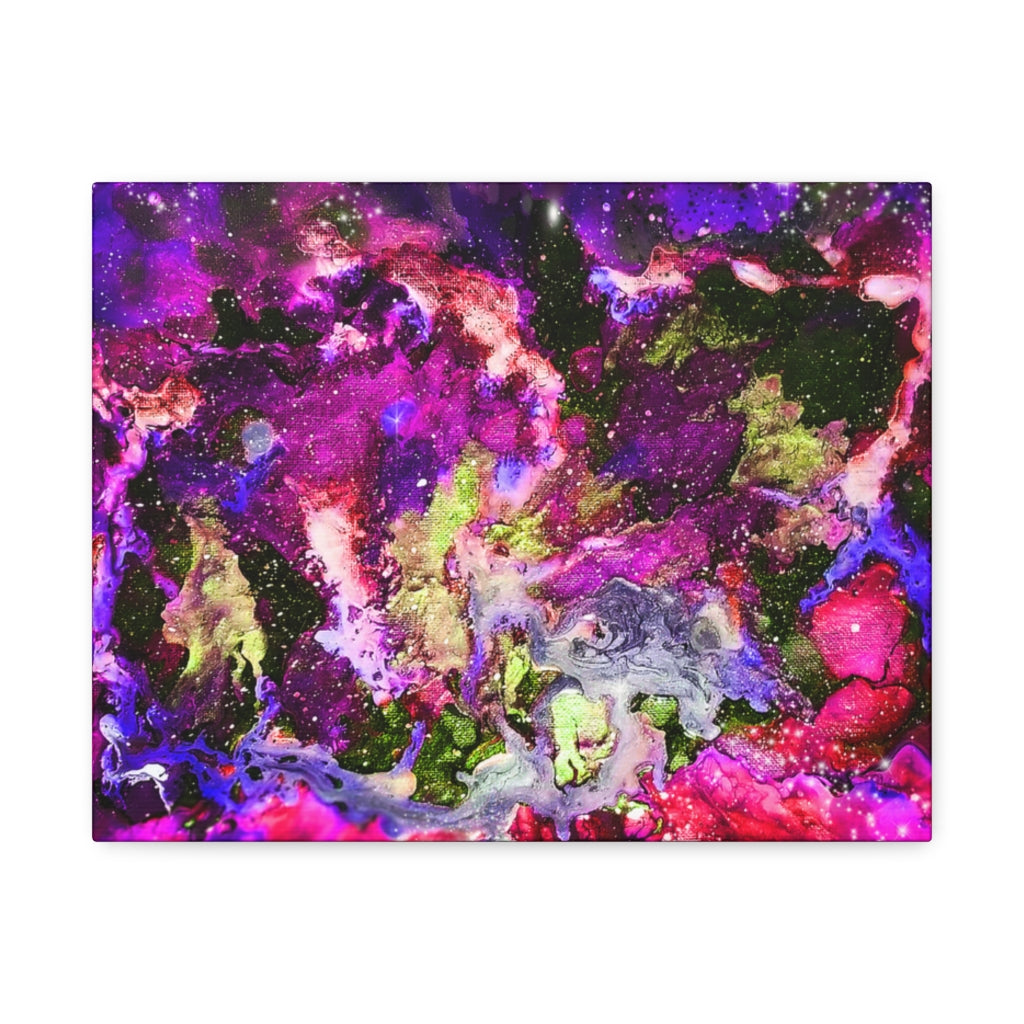 Galaxy: Magenta Satin Canvas, Stretched