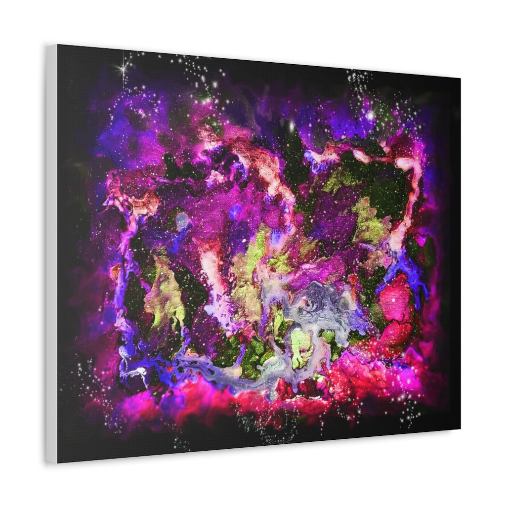 Galaxy: Magenta Satin Canvas, Stretched