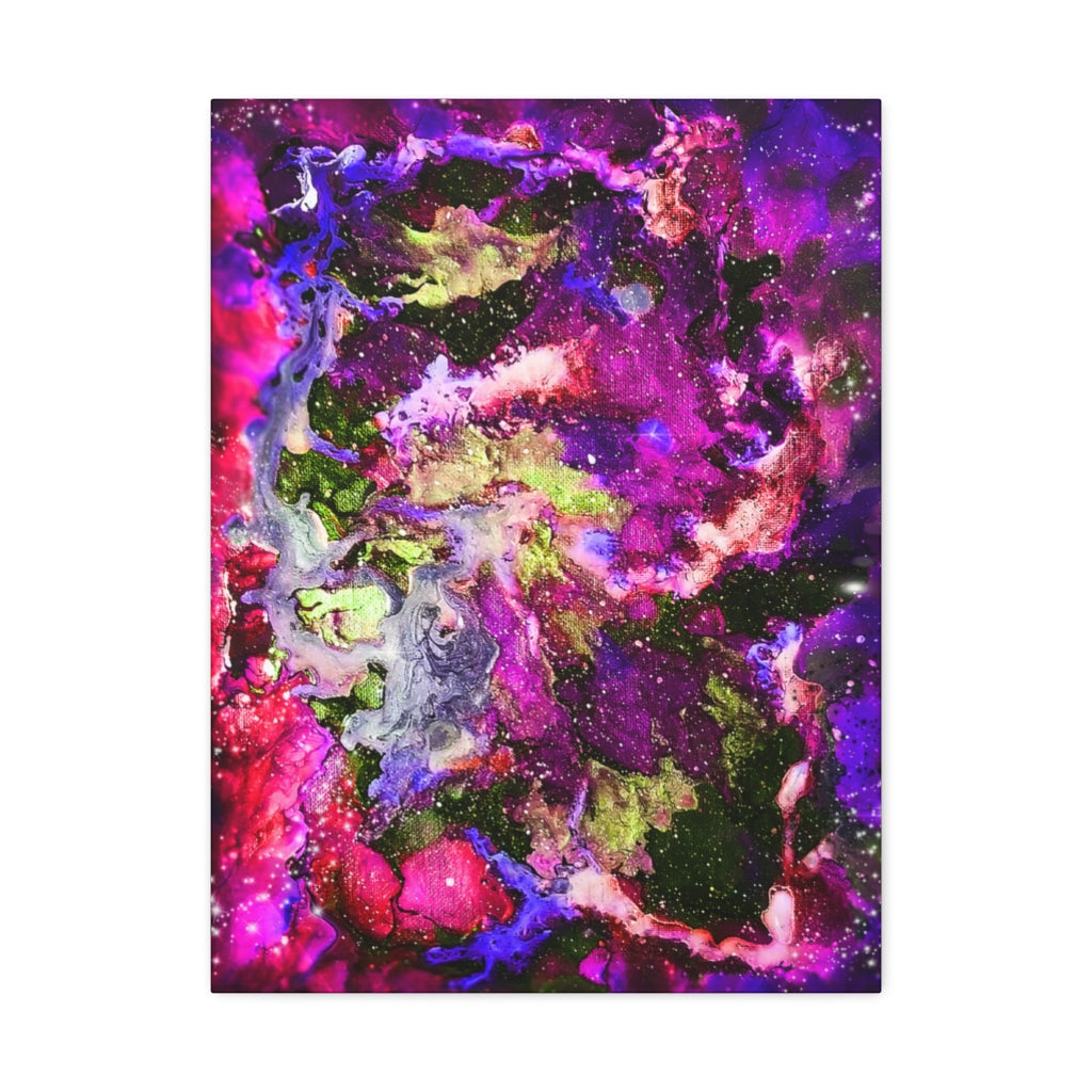 Galaxy: Magenta Satin Canvas, Stretched