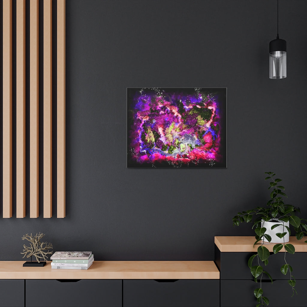 Galaxy: Magenta Satin Canvas, Stretched