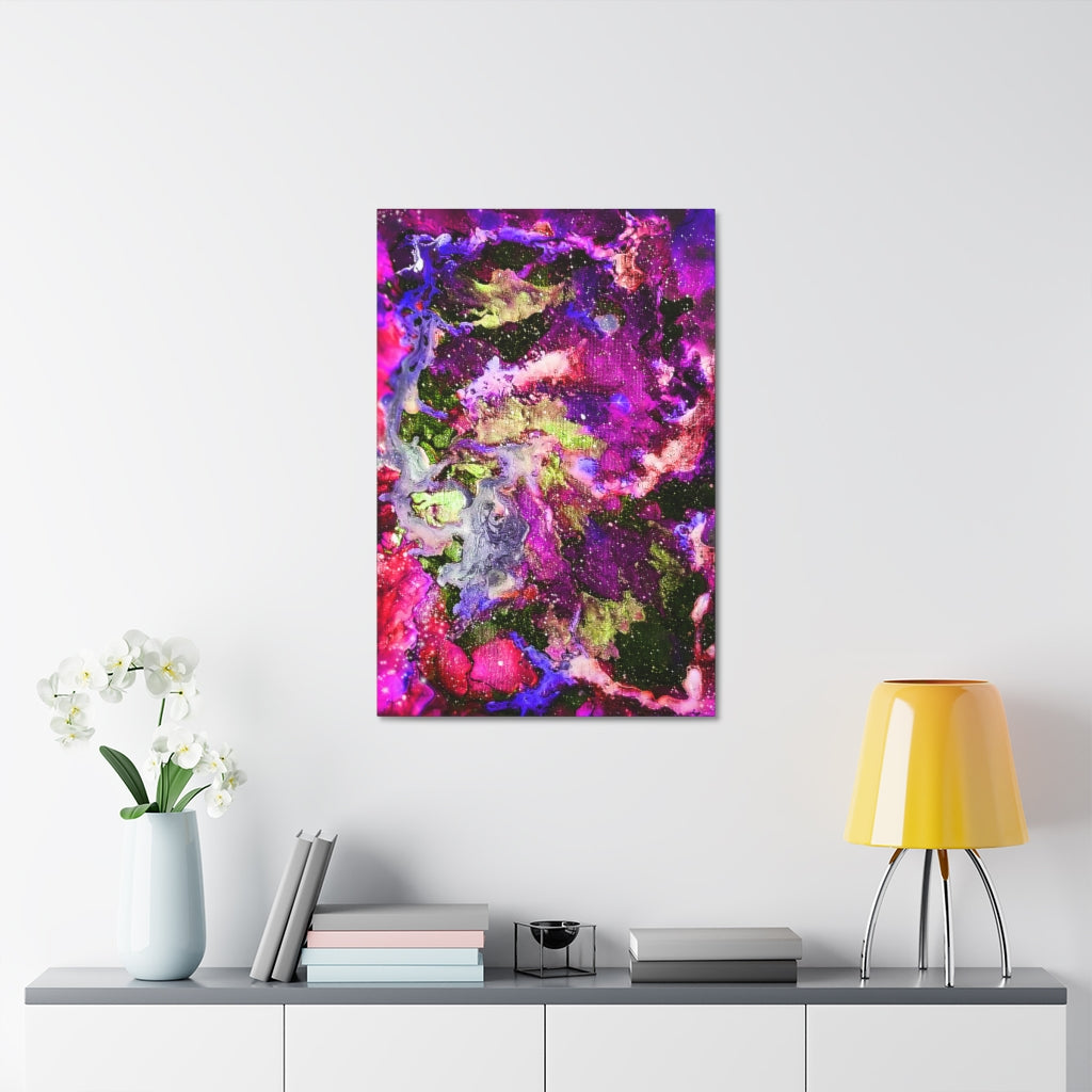 Galaxy: Magenta Satin Canvas, Stretched