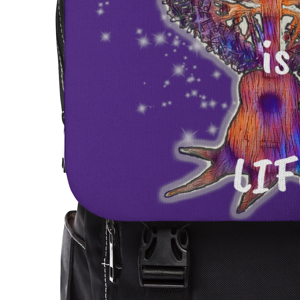 Music is Life 1 Casual Shoulder Backpack-Purple