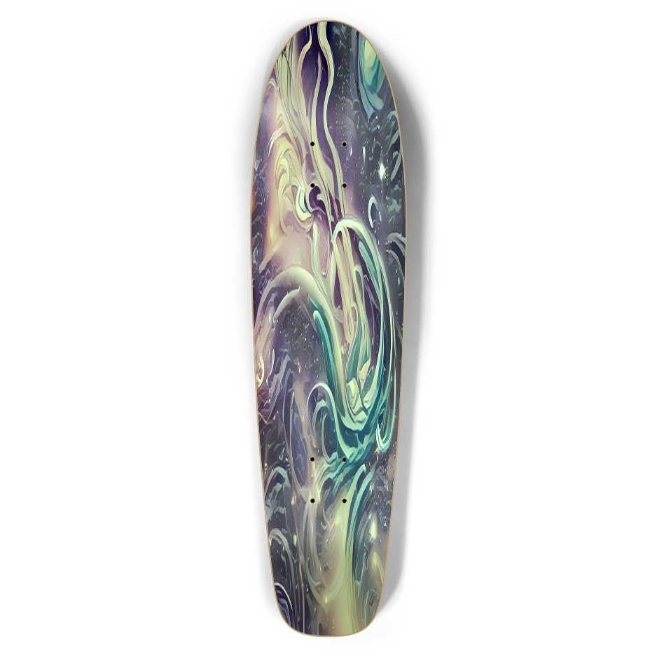 Glow in the Dark Music Space Pattern Custom Bottleneck Skateboard