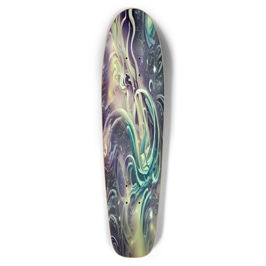 Glow in the Dark Music Space Pattern Custom Bottleneck Skateboard