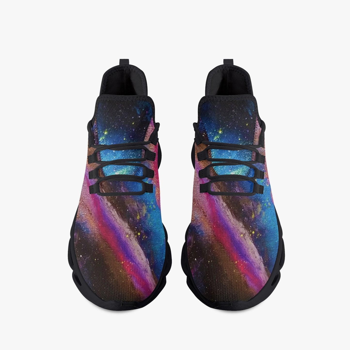 Explosive Nebula Bounce Mesh Knit Sneakers - Black