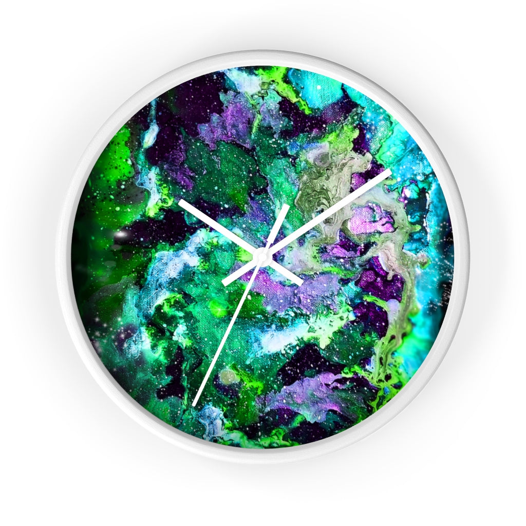 Green Galaxy Wall clock