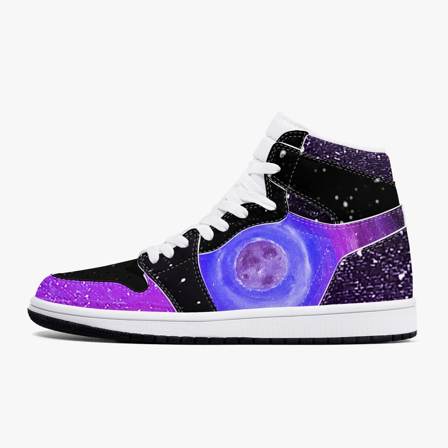 Moonshine and Magic Purple High-Top Leather Sneakers