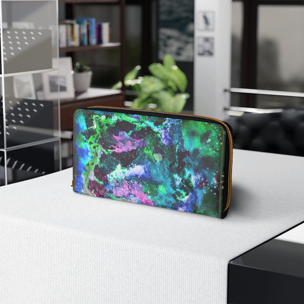 Galaxy: Turquoise Zipper Wallet