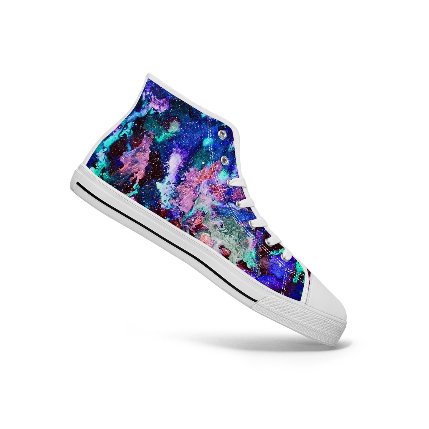 Galaxy: Blue & Purple High-top Canvas Shoes