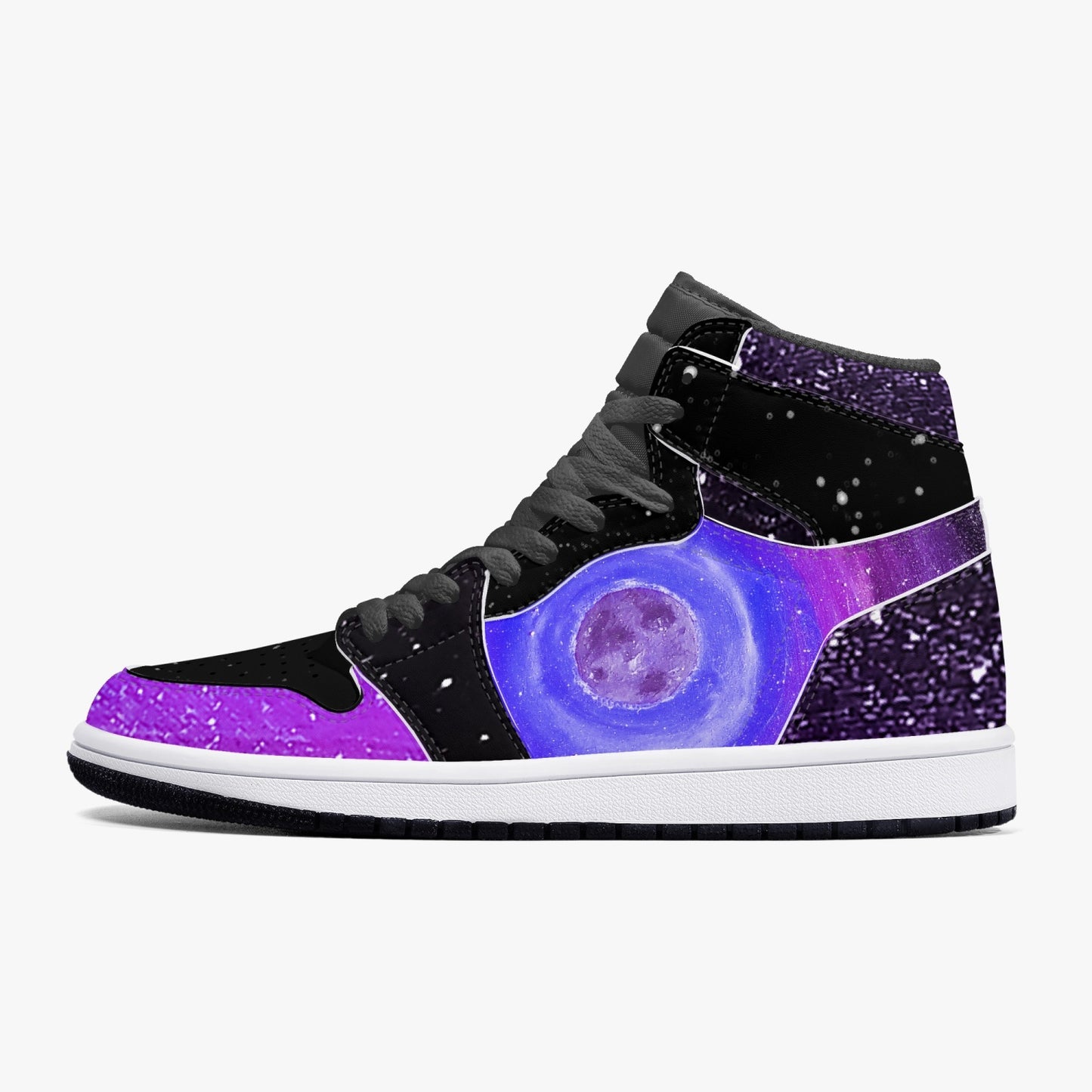 Moonshine and Magic Purple High-Top Leather Sneakers