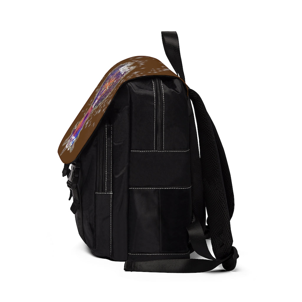 Music is Life 1 Casual Shoulder Backpack-Brown