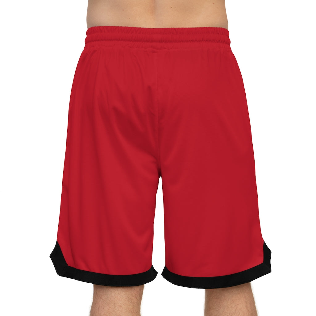 Music is Life 1 Basketball Rib Shorts - Red