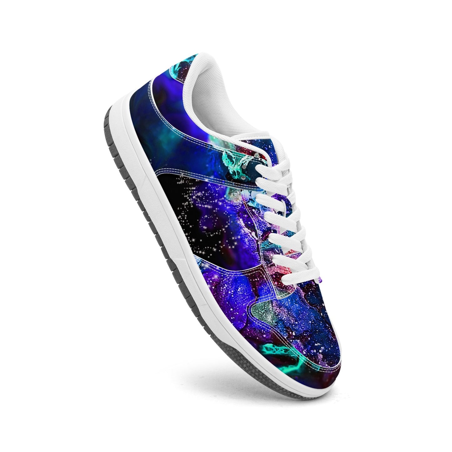 Galaxy: Blue & Purple Leather Sneakers