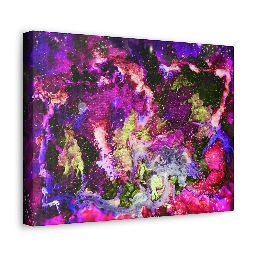 Galaxy: Magenta Satin Canvas, Stretched