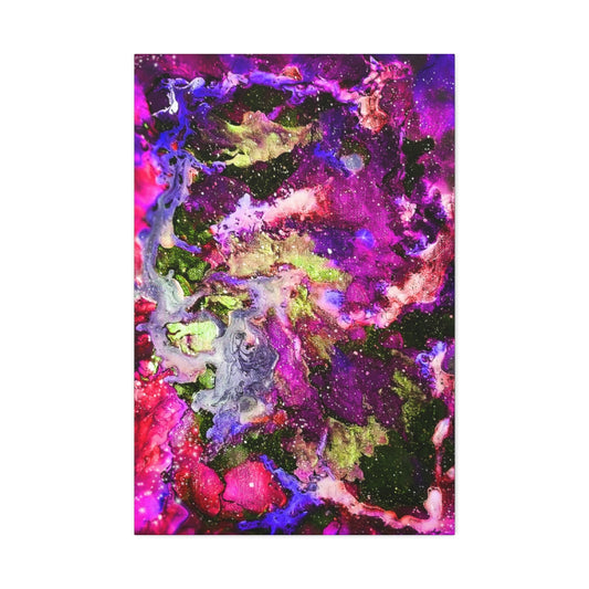 Galaxy: Magenta Satin Canvas, Stretched