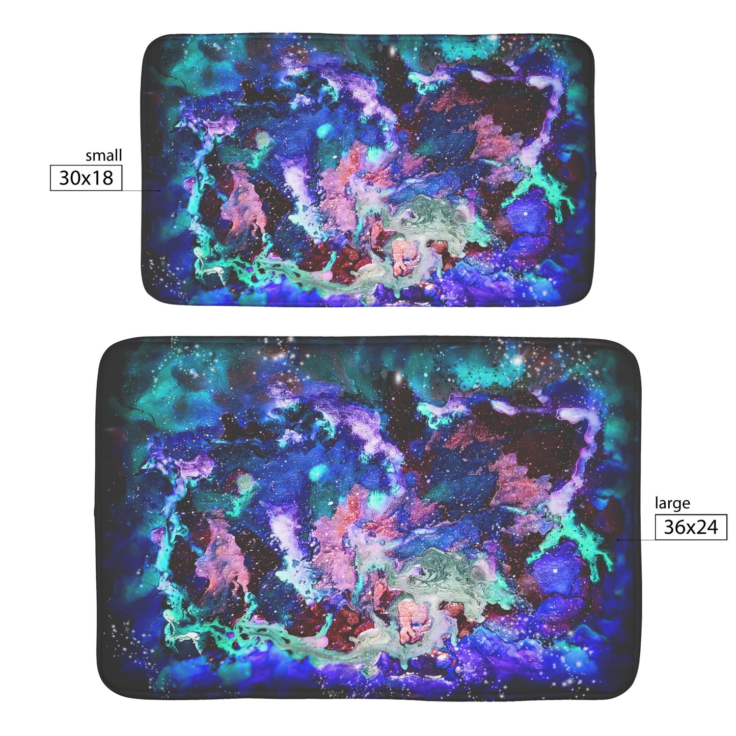 Blue Galaxy Bath Mat