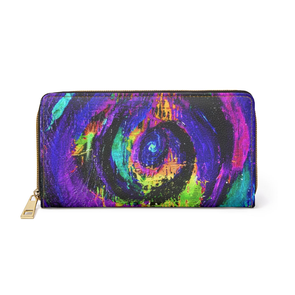 Different Dimensions Purple/ Blue Rip Zipper Wallet