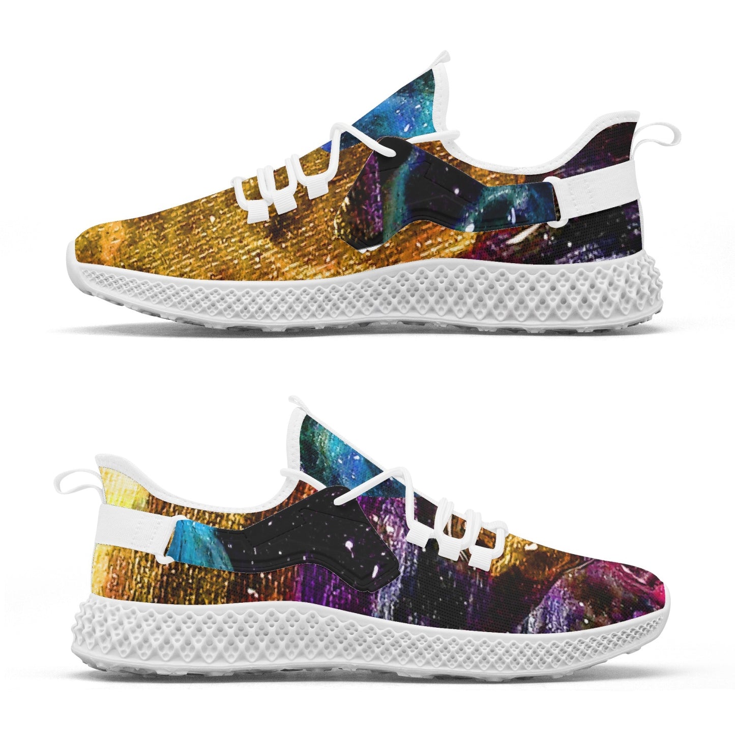 Galactic Clouds Net Style Mesh Knit Sneakers