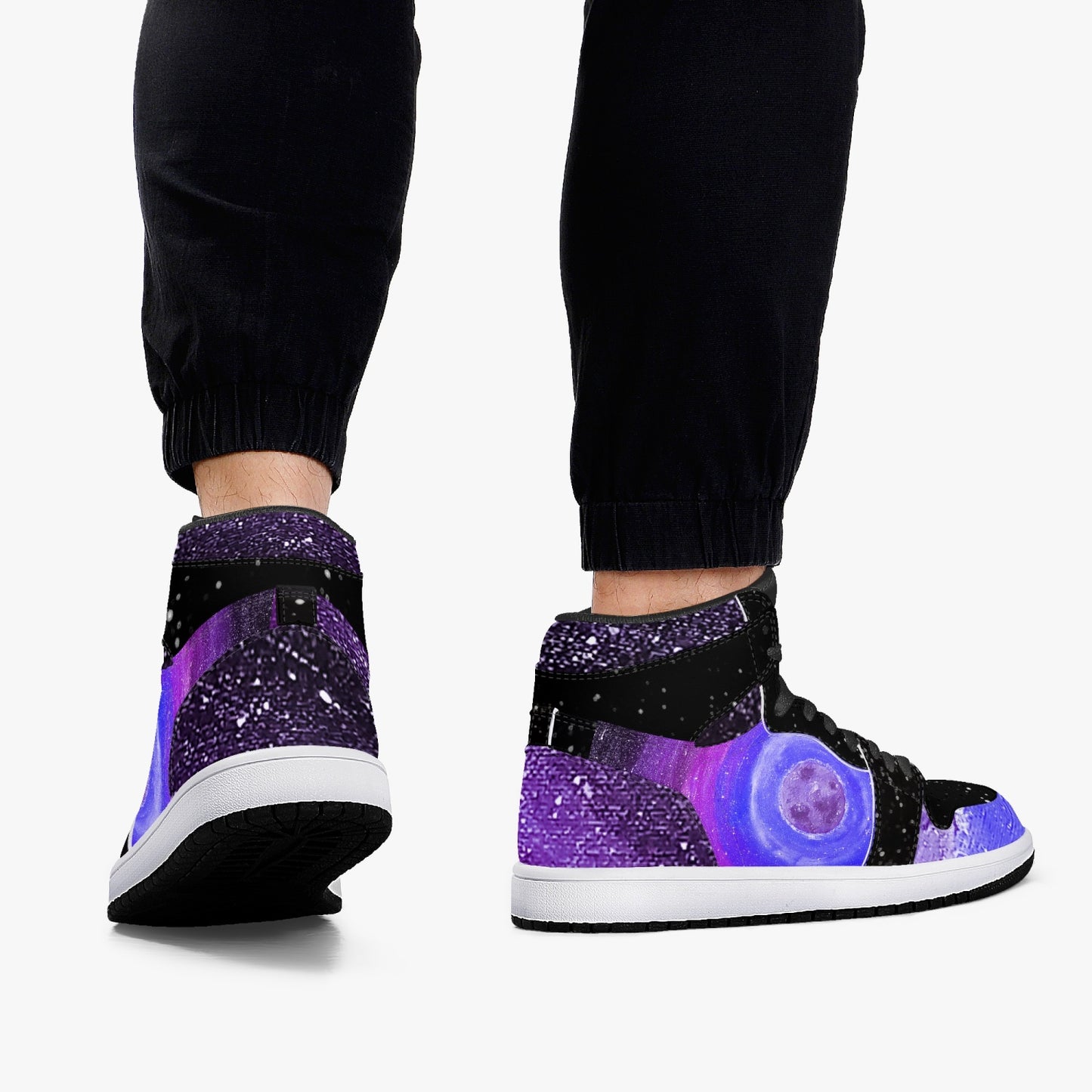 Moonshine and Magic Purple High-Top Leather Sneakers