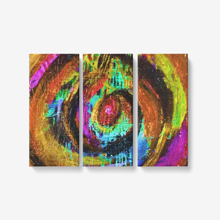 Different Dimensions Orange 3 Piece Canvas Wall Art - Framed Ready to Hang 3x8"x18"