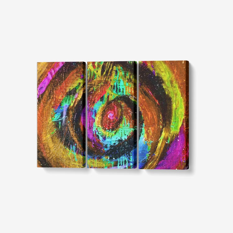 Different Dimensions Orange 3 Piece Canvas Wall Art - Framed Ready to Hang 3x8"x18"