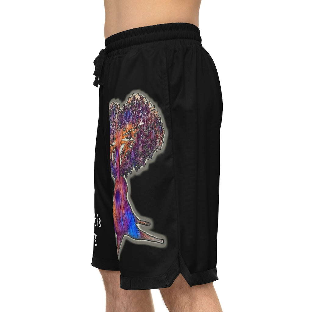 Music is Life 1 Basketball Rib Shorts - Black