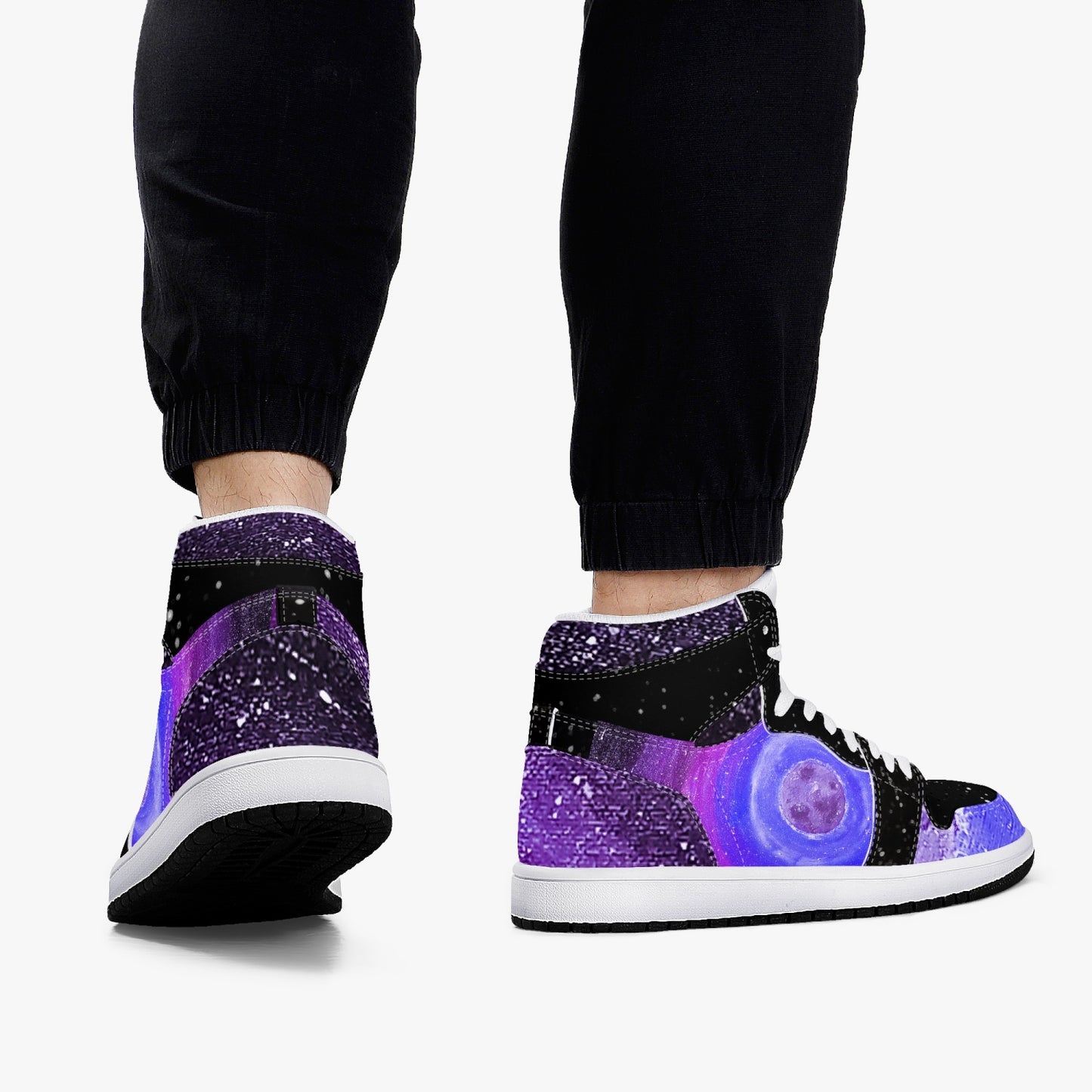 Moonshine and Magic Purple High-Top Leather Sneakers