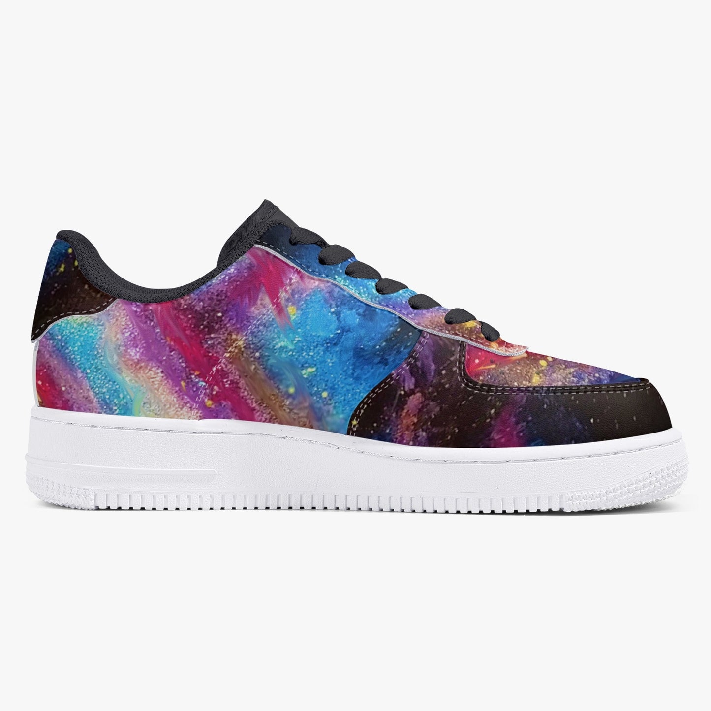 Explosive Nebula  Low-Top Leather Sports Sneakers