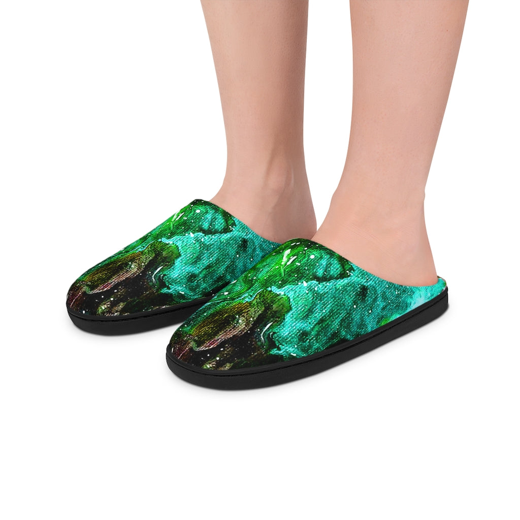 Galactic Clouds Teal Indoor Slippers