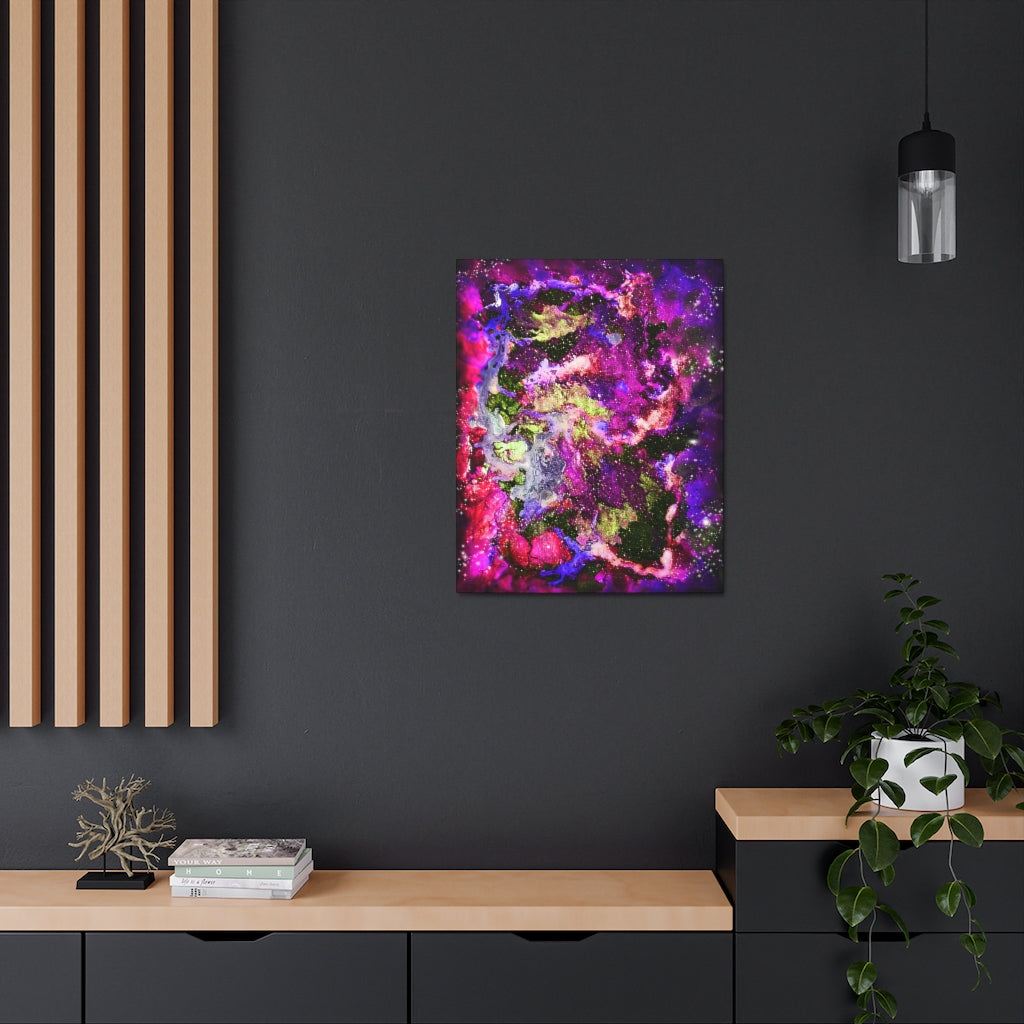 Galaxy: Magenta Satin Canvas, Stretched