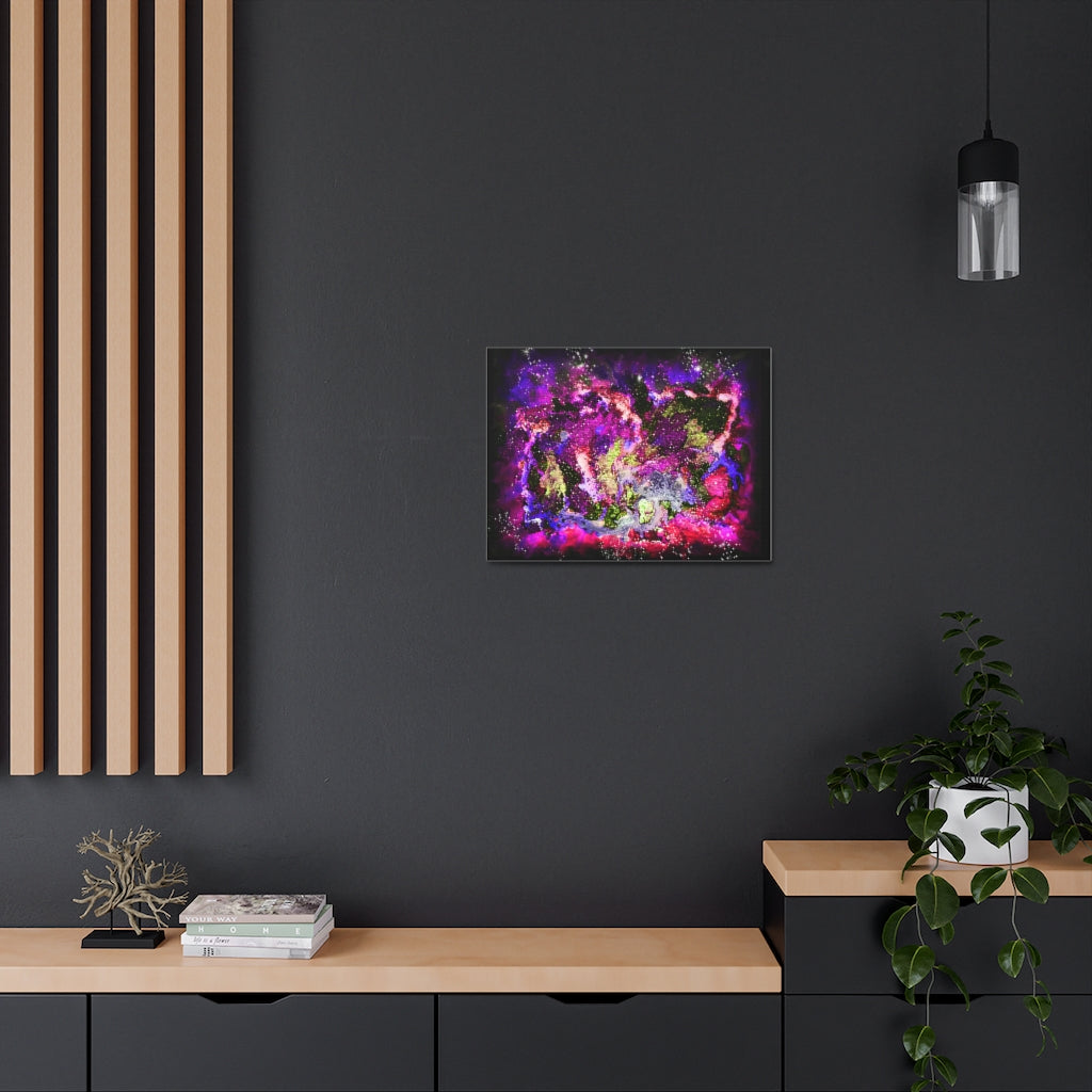 Galaxy: Magenta Satin Canvas, Stretched