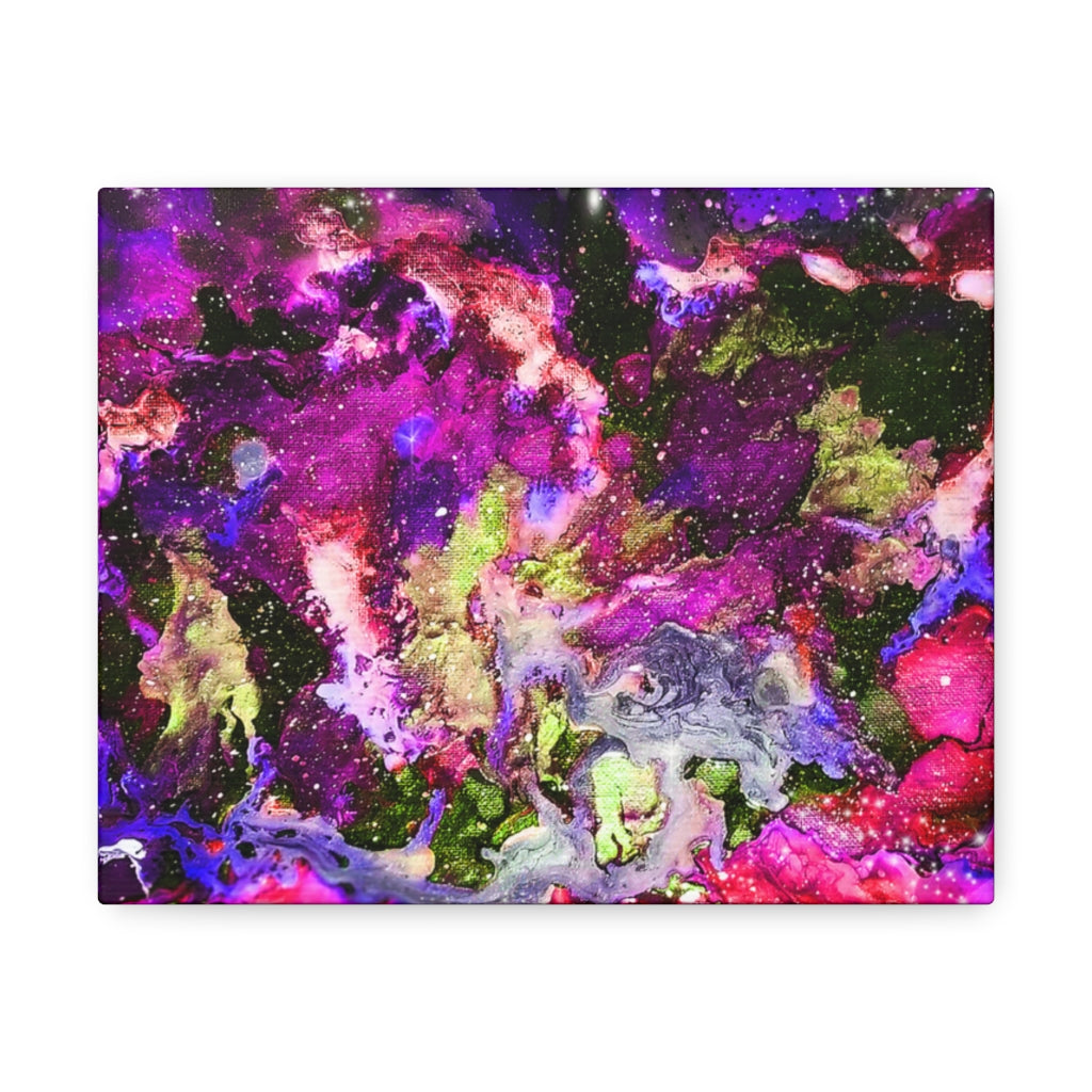 Galaxy: Magenta Satin Canvas, Stretched