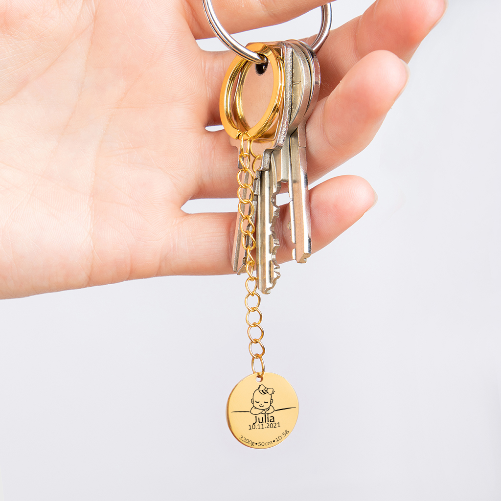 Birth Details Keychain