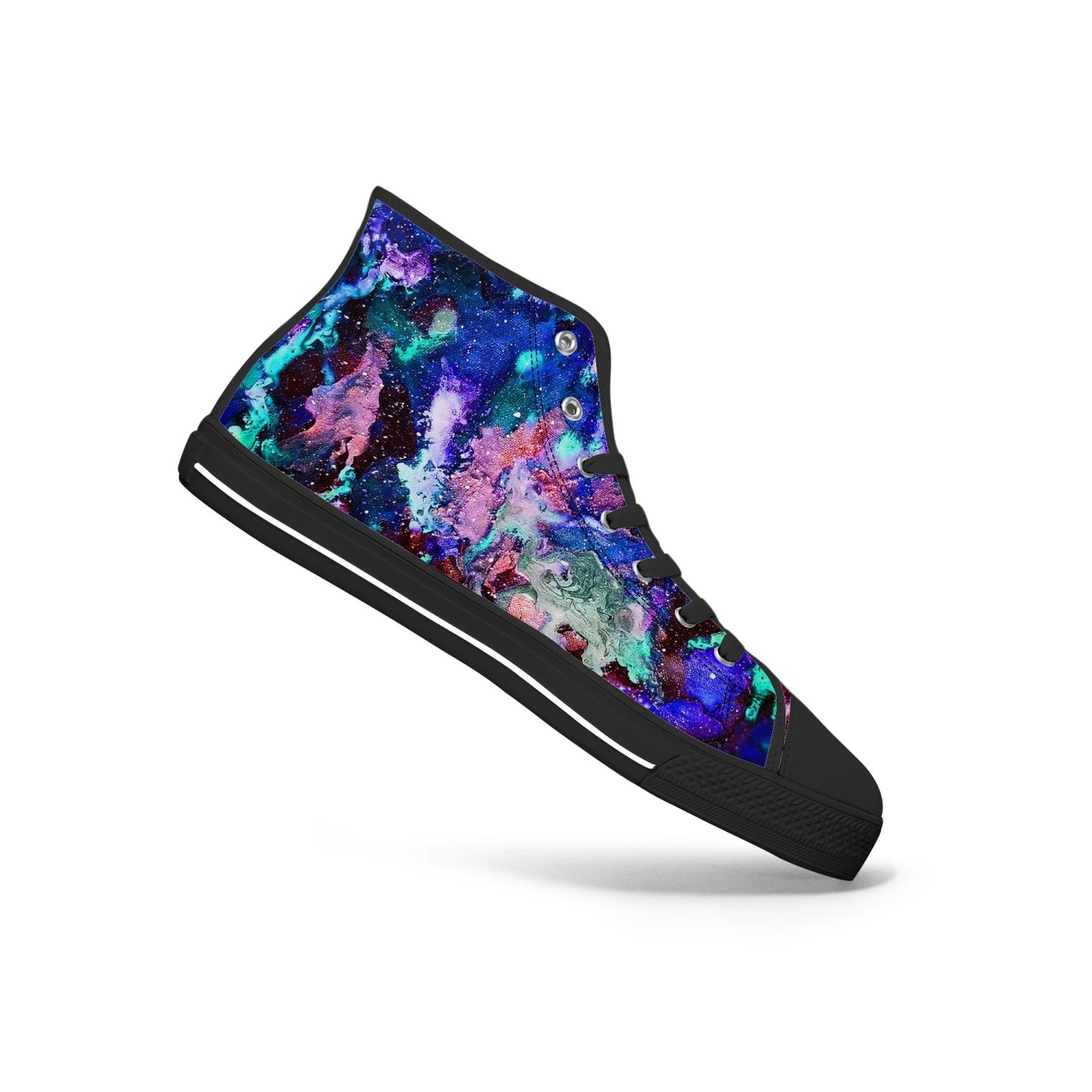 Galaxy: Blue & Purple High-top Canvas Shoes