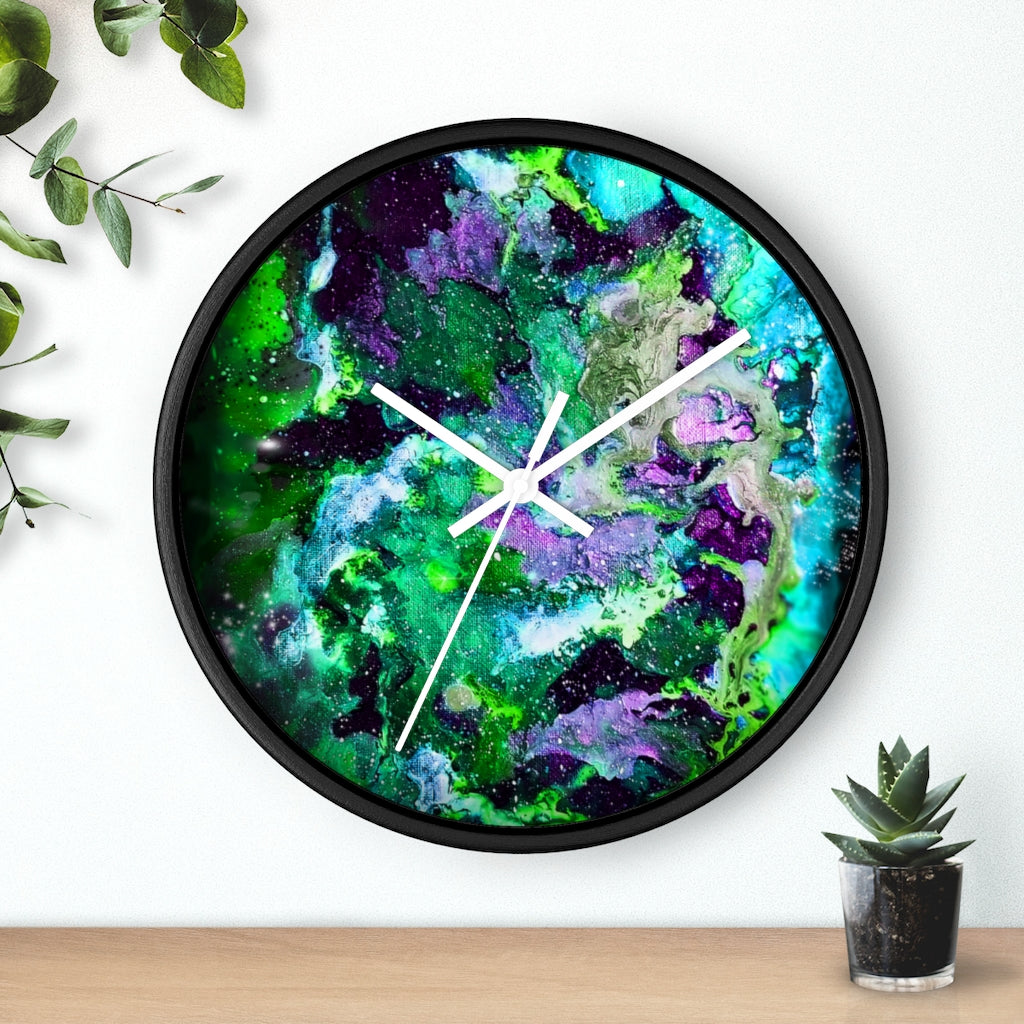 Green Galaxy Wall clock