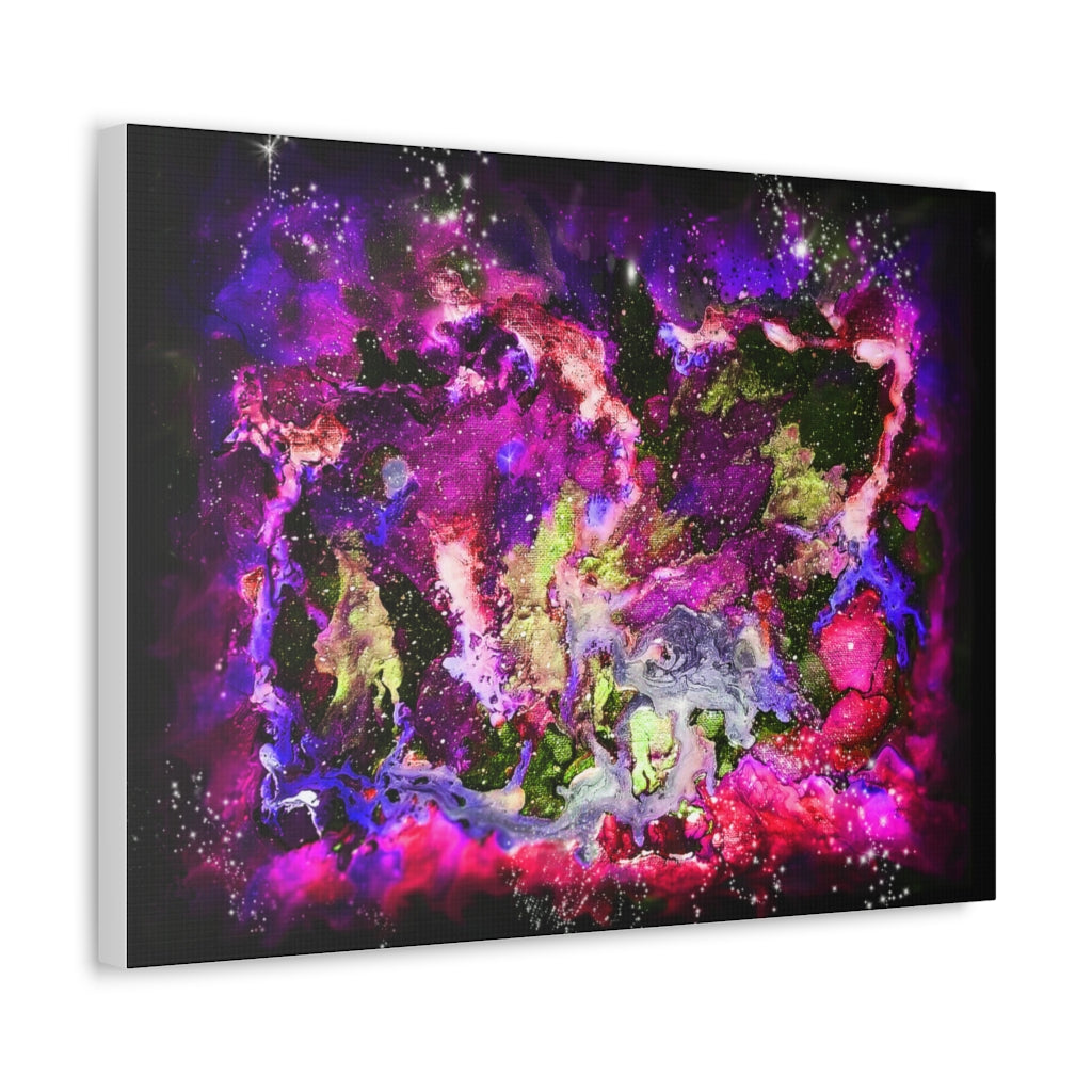 Galaxy: Magenta Satin Canvas, Stretched