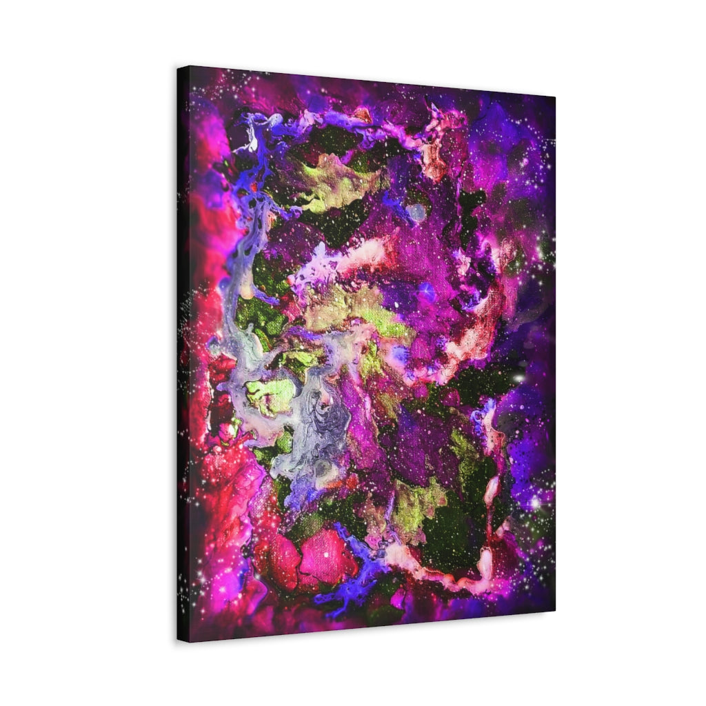 Galaxy: Magenta Satin Canvas, Stretched