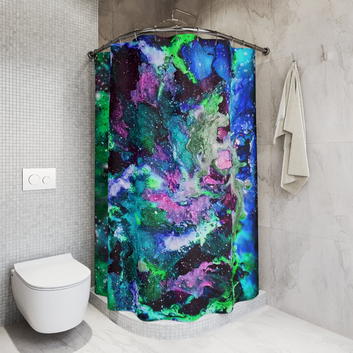 Galaxy Polyester Shower Curtain