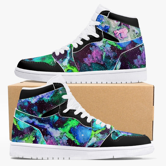 Galaxy High-Top Leather Sneakers - White