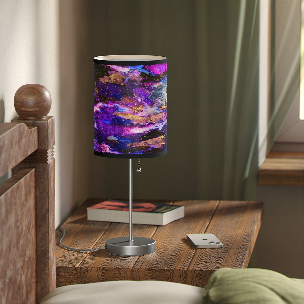 Purple Galaxy Lamp on a Stand