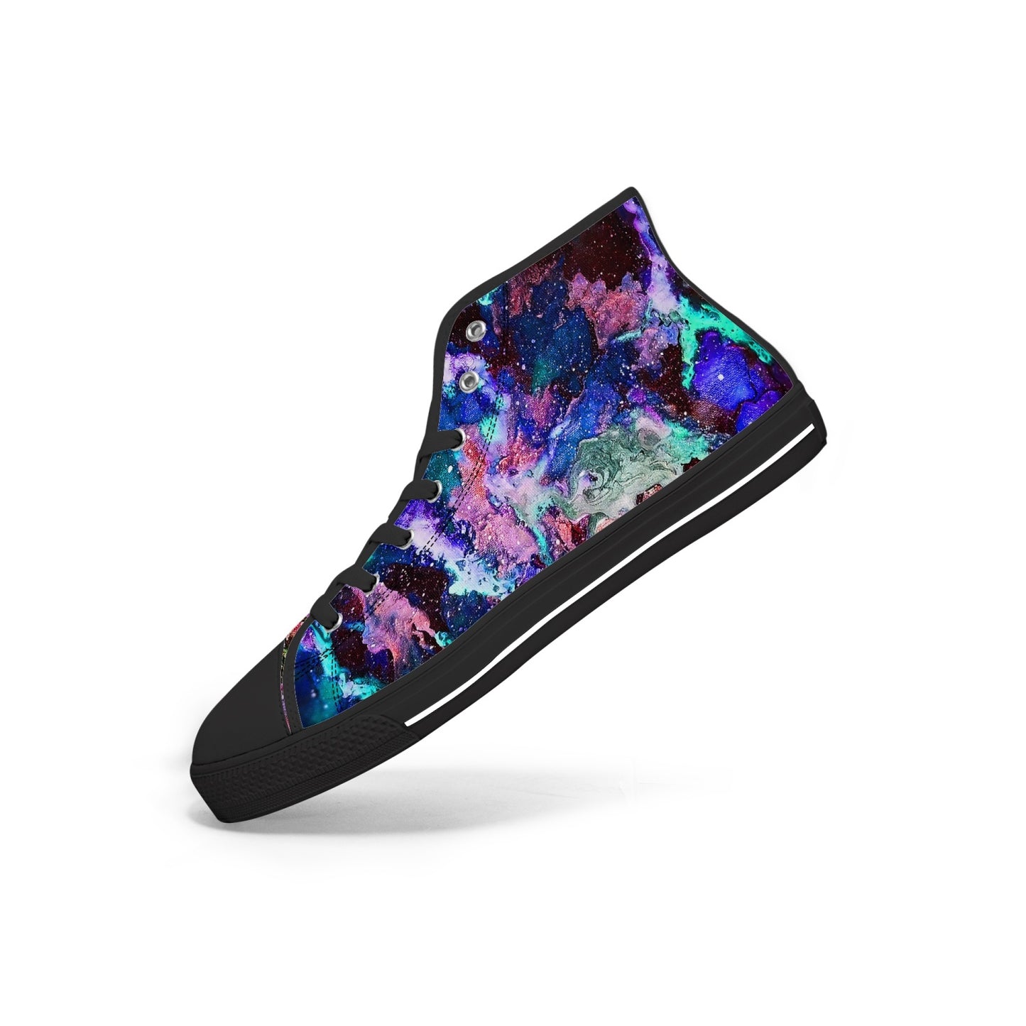 Galaxy: Blue & Purple High-top Canvas Shoes