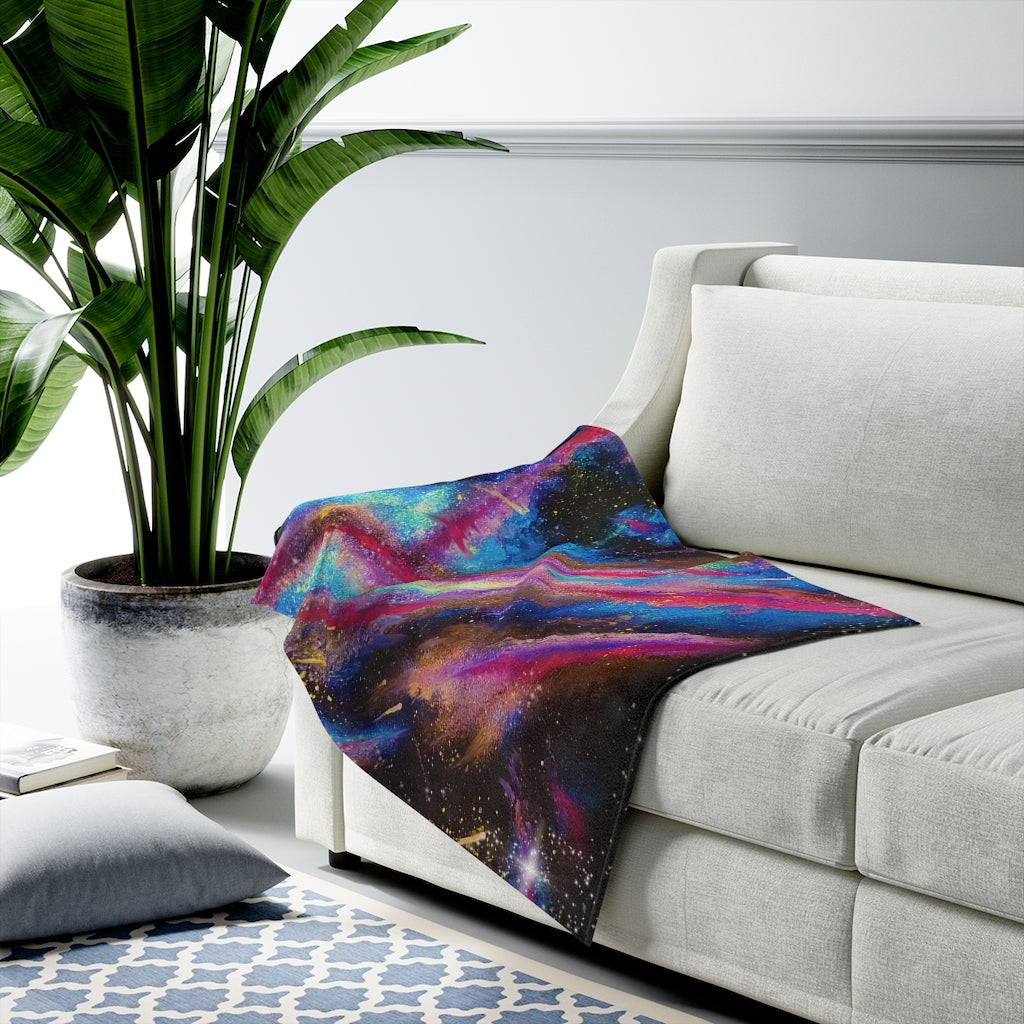 Explosive Nebula Velveteen Plush Blanket