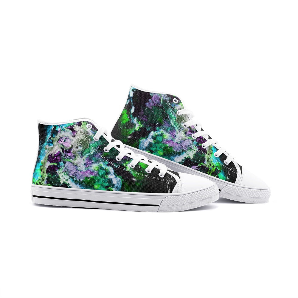 Green Galaxy High Top Canvas Shoes