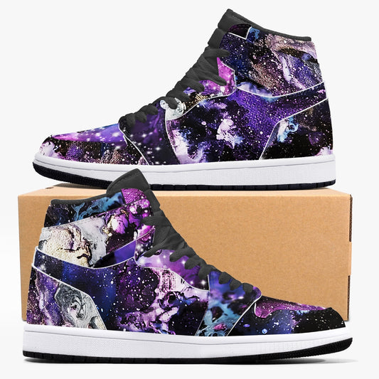 Galaxy Black High-Top Leather Sneakers