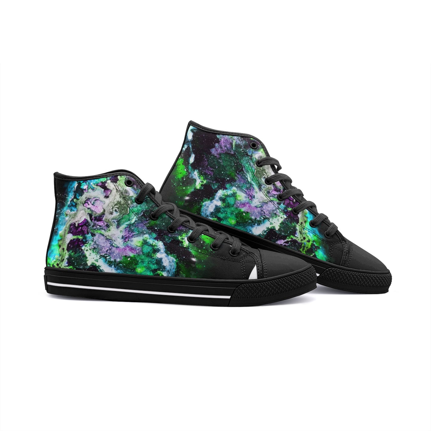 Green Galaxy High Top Canvas Shoes