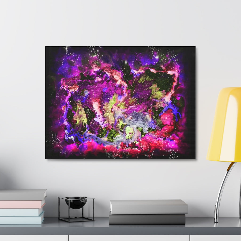 Galaxy: Magenta Satin Canvas, Stretched